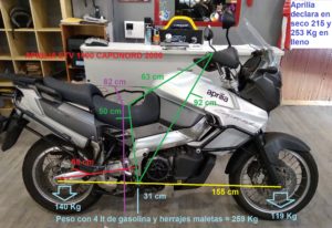 LISTADO MEDIDAS/PESO DE NUESTRAS MOTOS